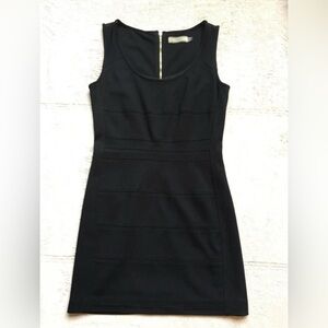 Cluny by ANTHROPOLOGIE Womens Black Dress, Size 2, Sleeveless Mini, Gold Zipper